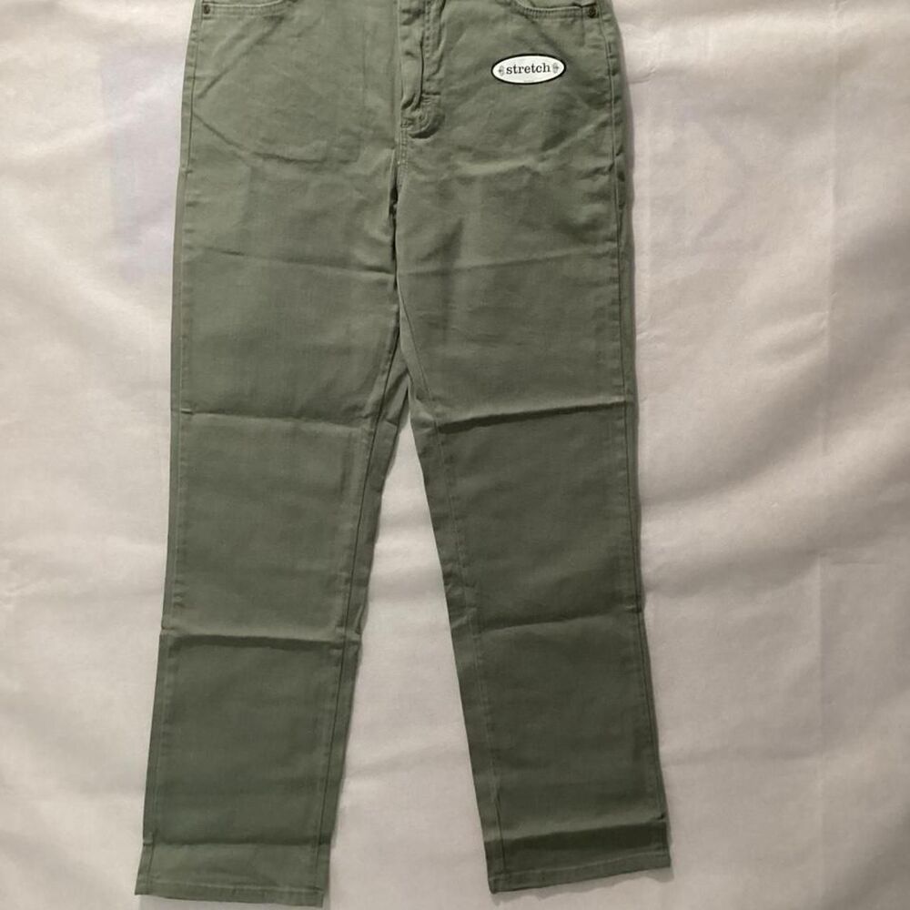 Lee Women's Green Khaki Trousers relax fit stretch size 10 L